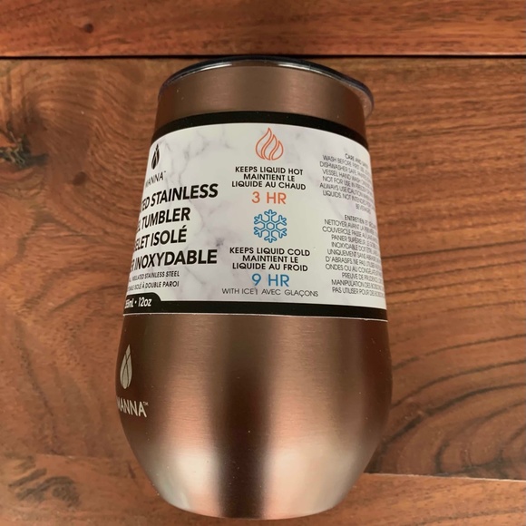 Manna Stainless Steel Wine Tumbler - Rose Gold - 12 oz -NWT - Picture 3 of 7